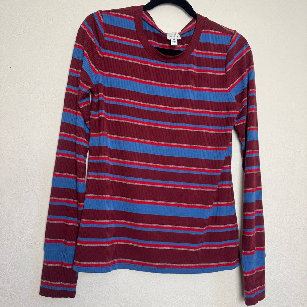 Evereve‎ Peyton Jensen Striped Retro Crewneck Long Sleeve Top